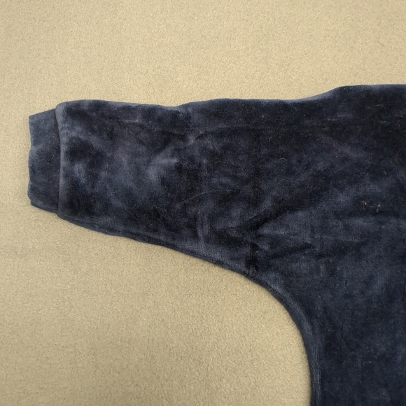Vintage Jacadi Velvet Blue Bear Jumpsuit Pajamas 12MO - Picture 6 of 10